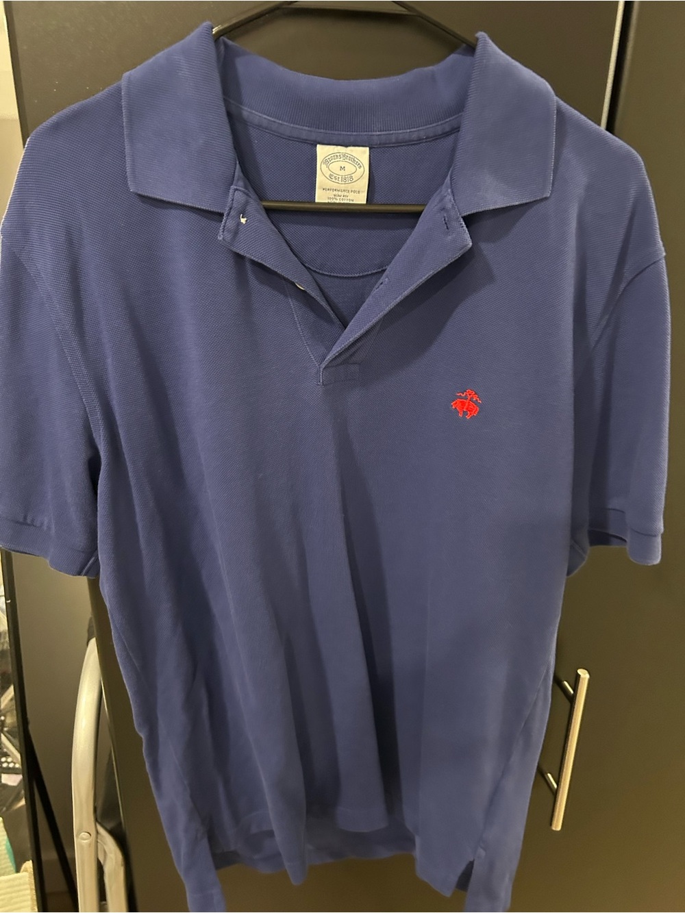Brooks Brothers Blue Polo with Red Embroidered Logo
